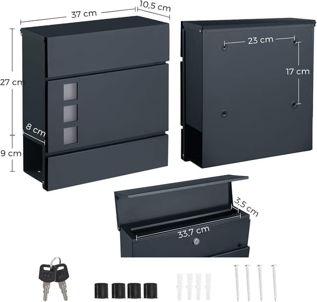 Thumbnail 5 de Songmics GMB052G01 Briefkasten XXL anthrazit