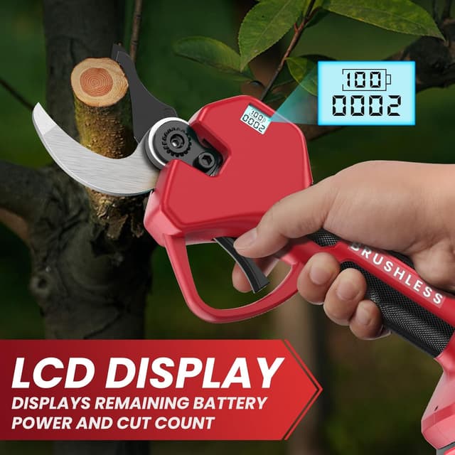 Thumbnail 4 de Tijeras De Podar Electricas 50mm 2 baterías 🔧📐📦📱📷📺