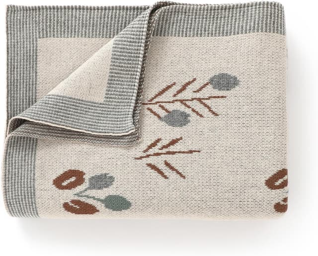 Detalle de Baby knitted cotton blanket 100 x 80 cm