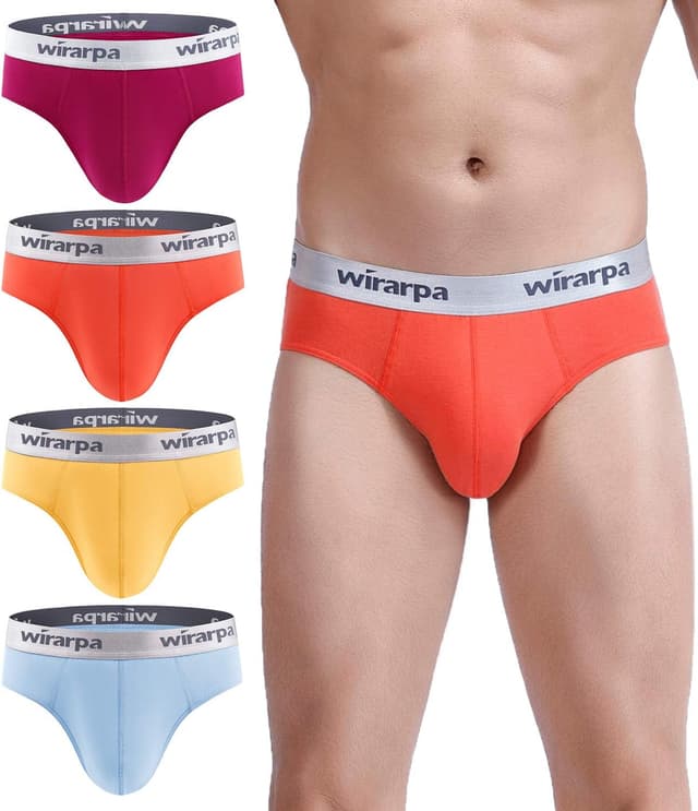 Detalle de wirarpa Men’s Briefs Underpants in Cotton with Soft Wide Waistband (No Fly) – Basic Everyday Comfort