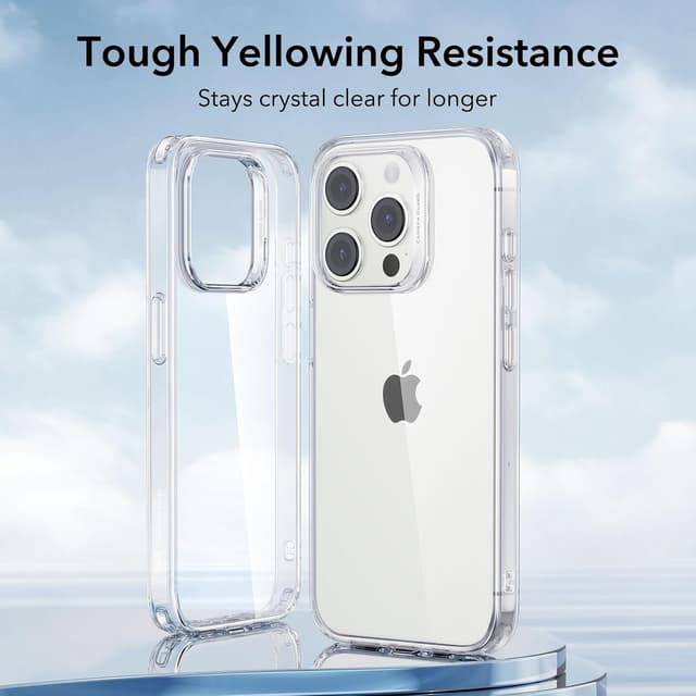 Detalle de ESR Zero Series Clear Case for iPhone 15 Pro Max (Shockproof Thin Transparent TPU) – Clear
