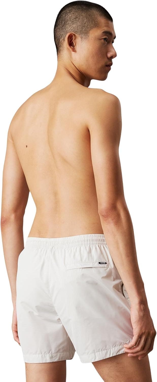 Detalle de Calvin Klein Men’s Medium Drawstring Swimming Trunks Long