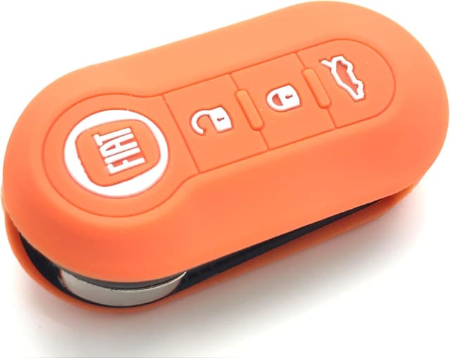 Detalle 2 de Silicone Key Fob Protective Case Cover for Fiat keys (Orange) – scratch and impact protection