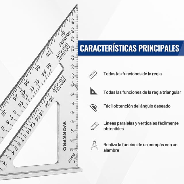 Thumbnail 4 de WORKPRO Escuadra 180mm de Aluminio