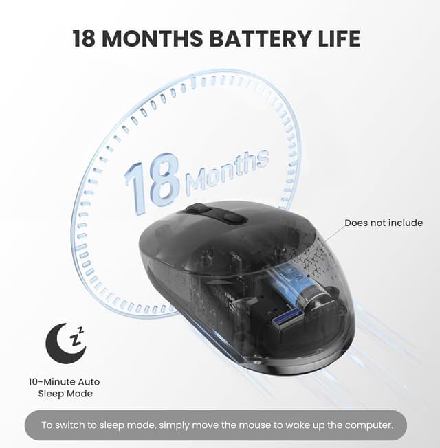 Thumbnail 4 de TECKNET Wireless Mouse 1600 DPI Bluetooth