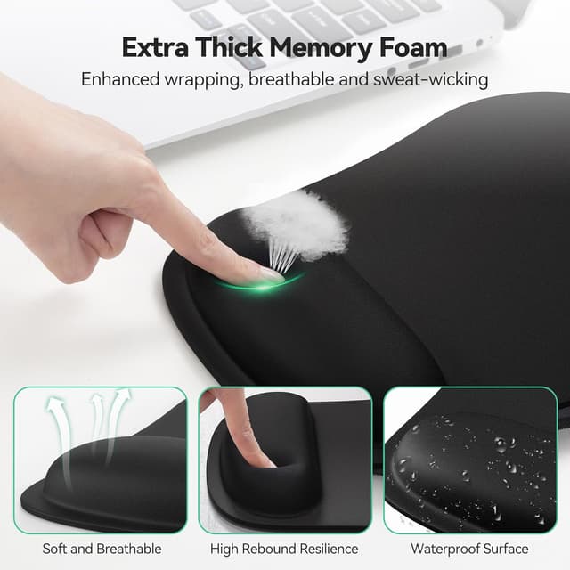 Thumbnail 2 de TECKNET Mouse Mat Wrist Support ergonomic mouse pad