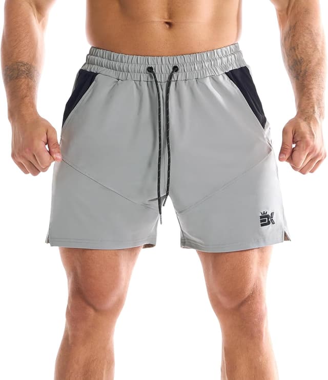 Detalle 2 de Brokig Men’s Dry Gym Shorts (5 inch) with Mesh Pockets – training, running and gym shorts
