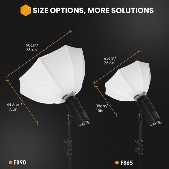 Thumbnail 6 de TARION Softbox fotografico Bowens a sgancio rapido (studio e COB video blitz) 65 cm con borsa