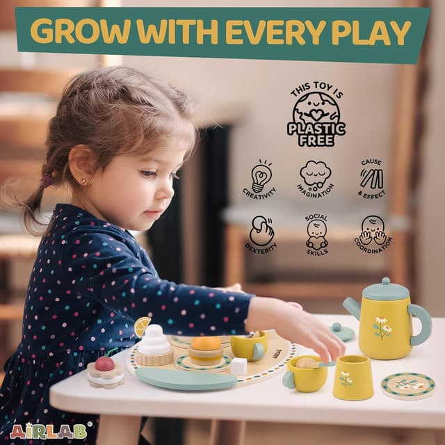 Thumbnail 4 de Wooden Tea Set for Toddlers 3-5