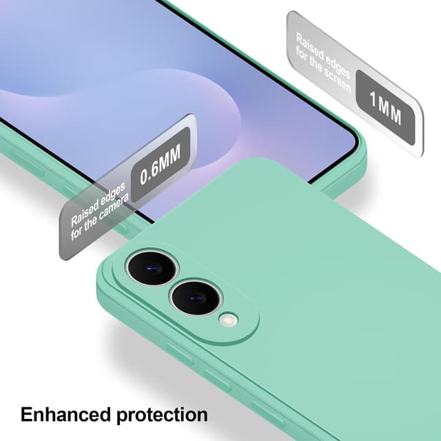 Detalle de Btstring Soft Silicone Case for Samsung Galaxy S25 Edge (Mint Green) with camera protection