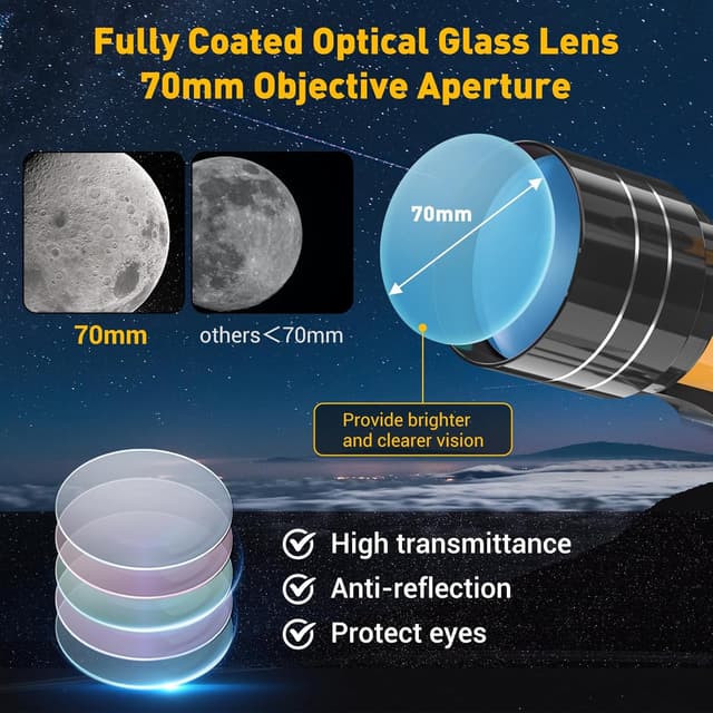 Thumbnail 2 de Télescope 400 mm réfracteur pour débutants 🔭