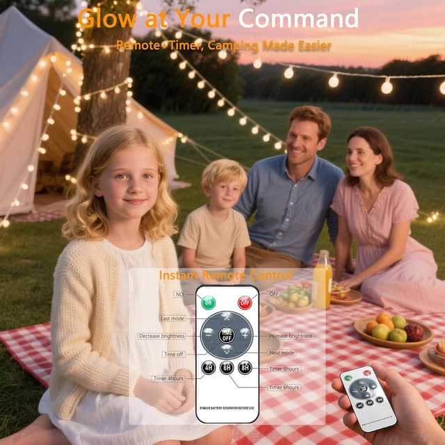 Detalle de Suplong Rechargeable Fairy Lights USB (8 lighting modes, 16ft/50 LEDs) waterproof fairy string lights