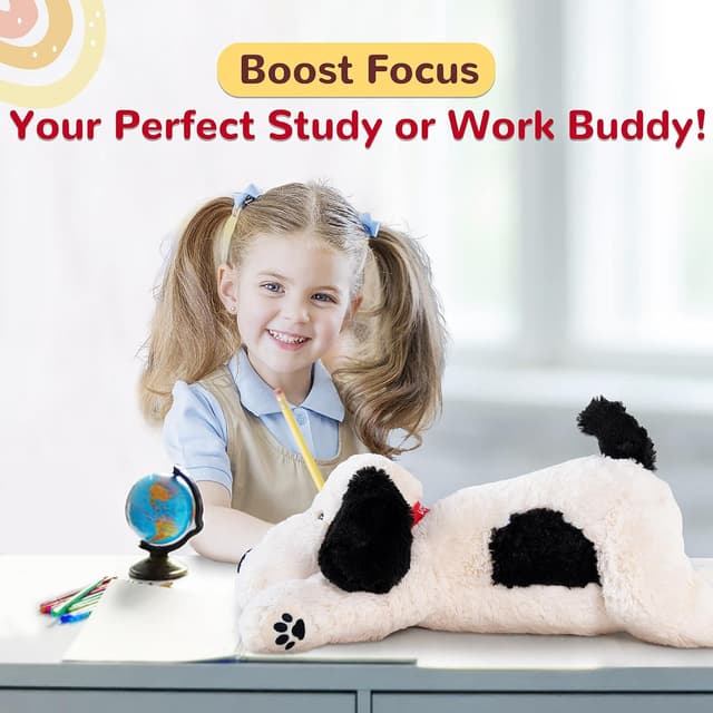 Detalle de Meowtastic Black & White Weighted Dog Stuffed Animal (22 Inch, 4.5 lbs)