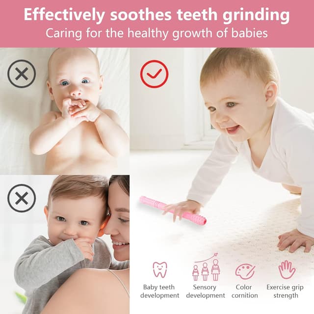 Detalle de Vicloon Beißring Baby 12-teiliges Set aus Silikon – Beißröhrchen für 6–12 Monate