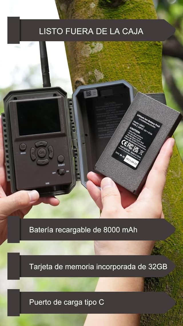 Detalle 2 de GardePro E6P MAX Cámara de caza 8000mAh