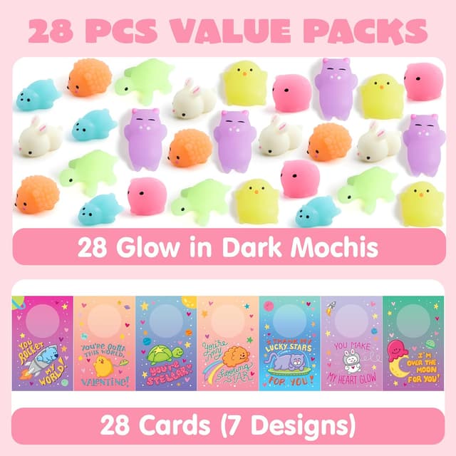 Thumbnail 3 de JOYIN 28 Pack Valentines Mochi Squishies