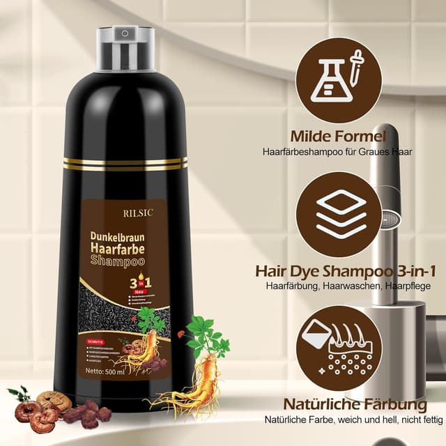 Thumbnail 5 de Brown Hair Dye Shampoo 3in1 500 ml