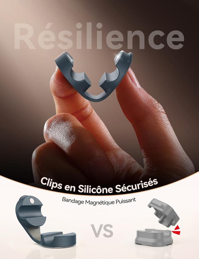 Detalle 2 de FLYLEAD Clips câble en silicone 8 pièces