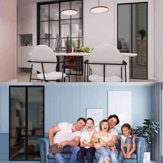 Thumbnail 6 de XCMVCN Magnet Fliegengitter für Balkontür 60×185 cm (Türvorhang, ohne Bohren) – schwarz