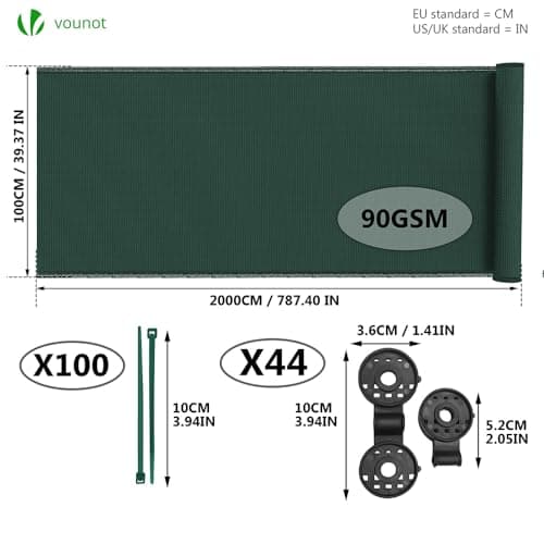 Thumbnail 2 de VOUNOT® Malla Sombreo y Ocultación 1×20m para jardín