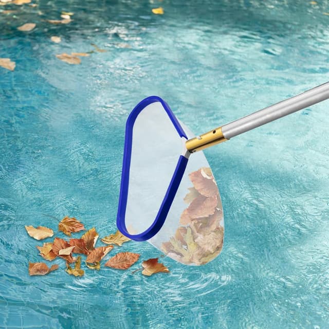 Detalle de Bseical Pool Kescher mit feinmaschigem Algen- & Laubnetz (Alurahmen)