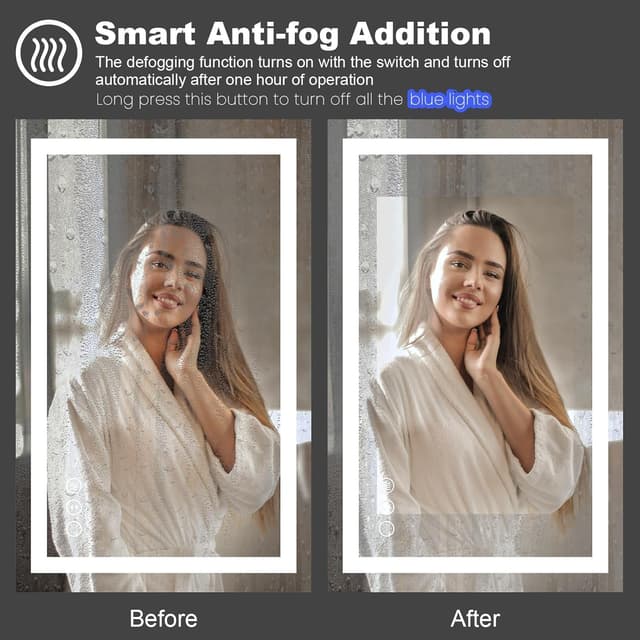 Thumbnail 4 de Amorho 24" x 32" LED Bathroom Mirror — Dimmable Vanity