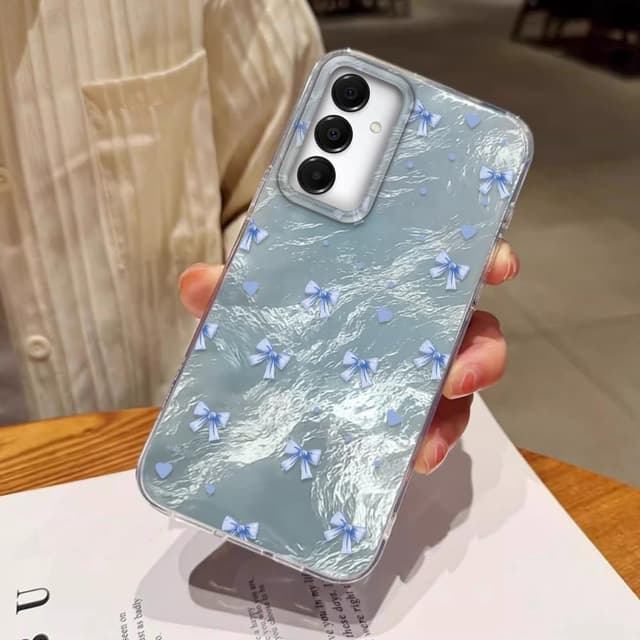 Thumbnail 6 de Tedyhulle Hülle für Samsung Galaxy A34 5G – Weicher TPU-Rahmen mit harter PC-Rückseite und blauem Schleifen-/Glitzer-Motiv