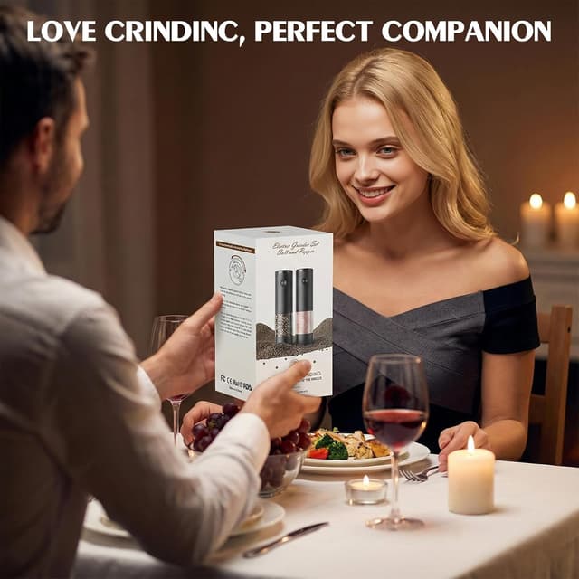 Thumbnail 6 de Electric Salt and Pepper Grinder Set 2-Pack ⚖