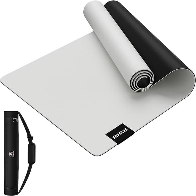 Detalle de HAPBEAR Yogamatte XXL 183×91 cm (6 mm) – rutschfeste Gymnastik- und Fitnessmatte mit Tragetasche