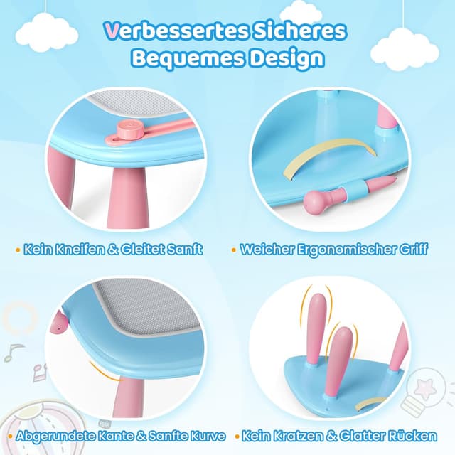 Detalle de Kikidex Magnetische Zaubertafel für Kleinkinder (1–3 Jahre) – Magic Painting Board im Mint-Blau