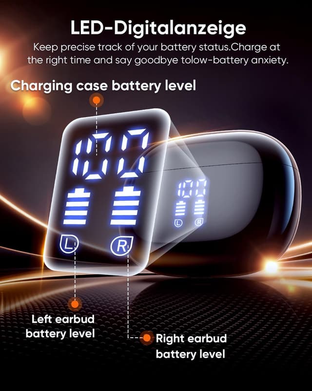 Detalle 2 de ZIUTY Bluetooth 5.3 In-Ear Kopfhörer mit 4 ENC Mikrofonen, 48 Std Spielzeit und IPX7 Sport-Schutz (schwarz)