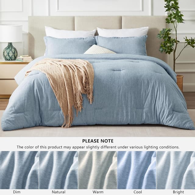 Detalle 2 de CozyLux Twin/Twin XL Comforter Set (2-Piece) in Blue with Double-Brushed Microfiber