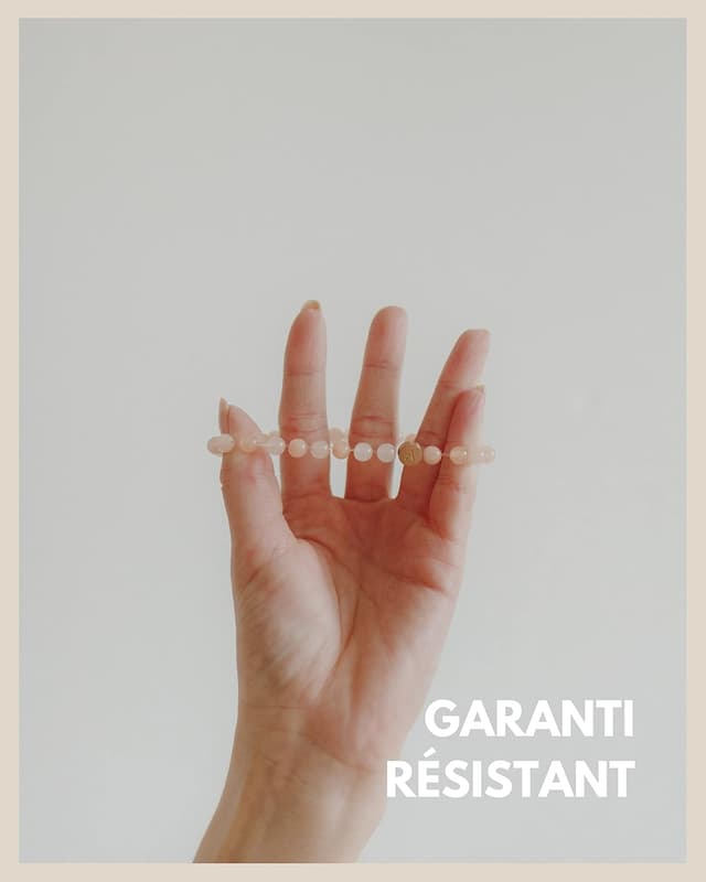 Detalle de Bracelet GD GOOD.designs EST. 2015 avec perles de quartz rose