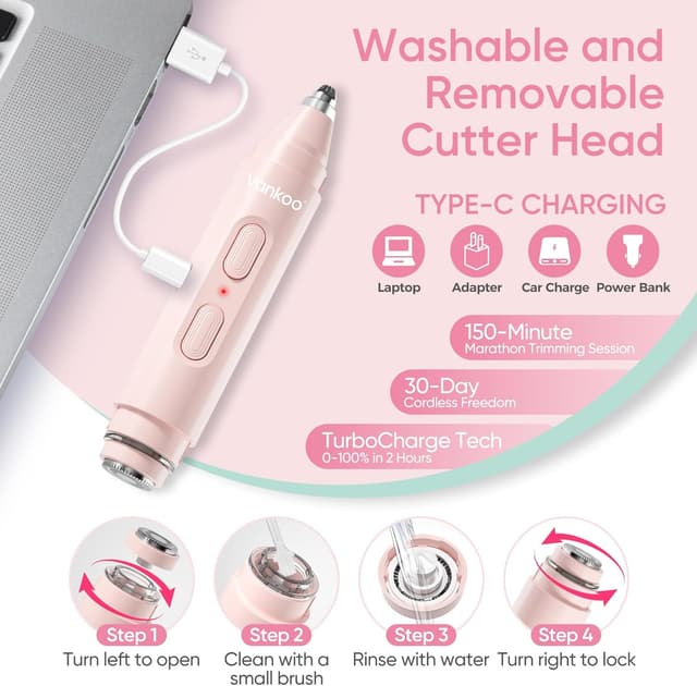 Thumbnail 4 de Vankoo 2-in-1 Facial Hair Remover Eyebrow Trimmer