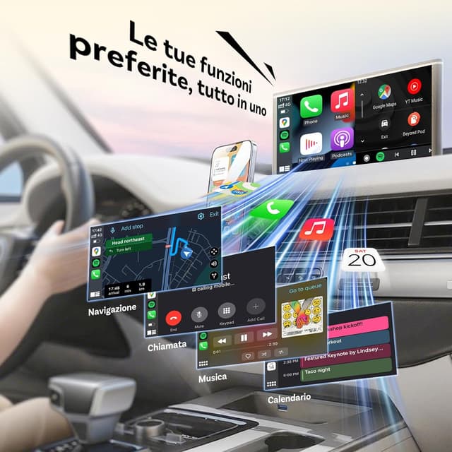 Detalle de OTTOCAST (2026 aggiornato) Adattatore wireless 2 in 1 CarPlay & Android Auto Mini Slim con supporto multi-utente