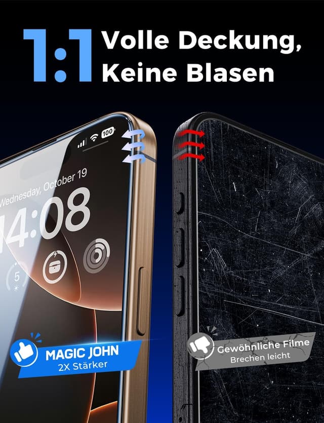 Thumbnail 6 de MAGIC JOHN Schutzfolie 2er Set iPhone 16 Pro