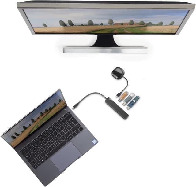 Detalle de Hama Hub USB-C 3.2 Gen 1 con HDMI e 4 porte USB