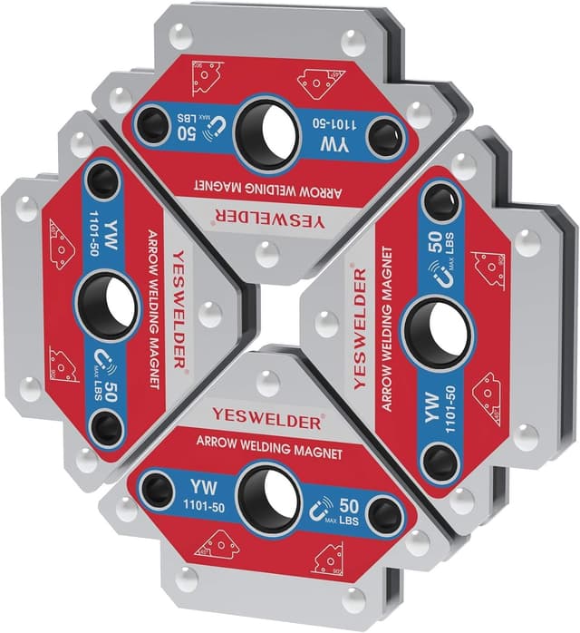 Detalle 2 de YESWELDER 50lb Welding Magnets (4-piece set) for 45°, 90° and 135° alignment