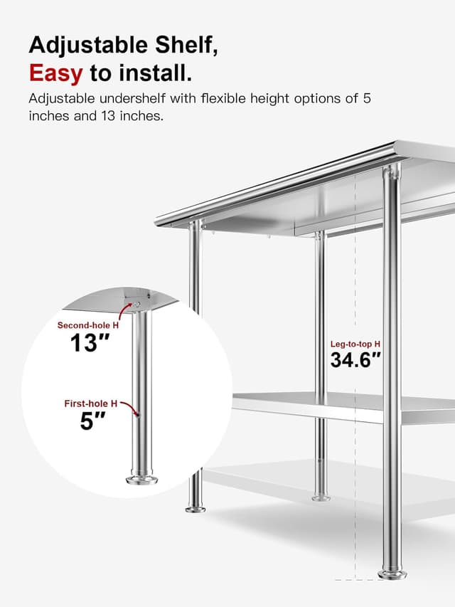 Detalle de Atelicf Prep Table 24x36 in 🍽