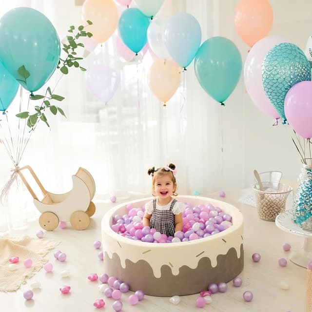 Detalle de GOGOSO 500-Piece Ball Pit Balls (Stars & Hearts) for Toddlers