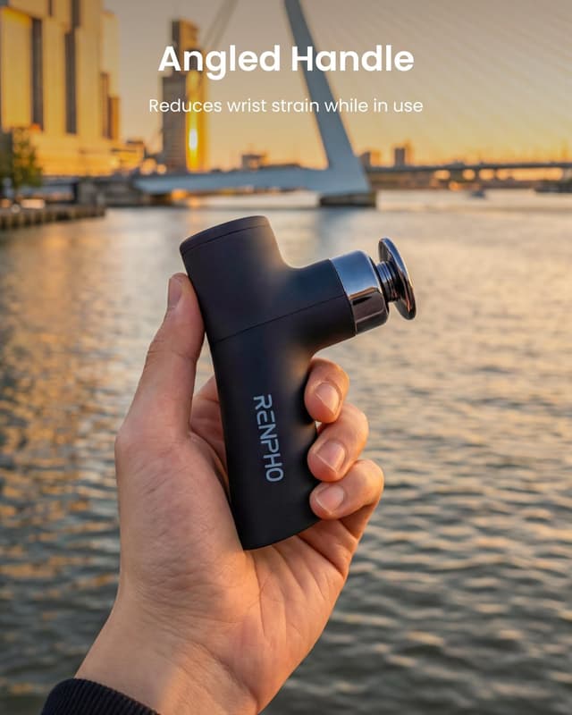 Detalle de RENPHO Micro One Super Mini Massage Gun (4 speeds) — ultra-portable percussion massager for neck, shoulders and legs
