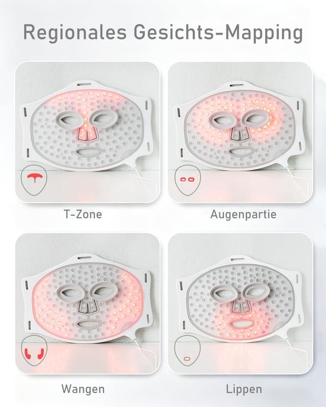Detalle de LED Gesichtsmaske mit Rotlicht 4 Modi