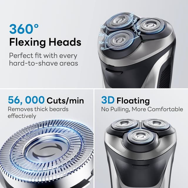 Detalle de DOAO Electric Razor 120 min cordless shaver 🪒