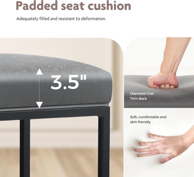 Thumbnail 4 de ALPHA HOME Sgabello da bar 61 cm grigio 2 pezzi