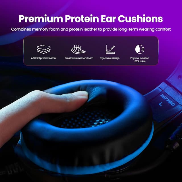 Thumbnail 4 de Tatybo Gaming Headset with RGB lighting