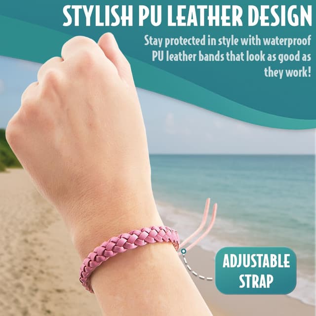 Detalle de SC Products Mosquito Repellent Bracelet 12-Pack (DEET free) – Citronella, peppermint, eucalyptus & lemongrass bands for adults & kids