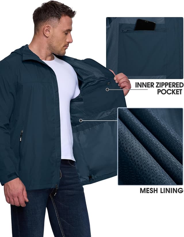 Detalle 1 de Wasserdichte Herren Regenjacke mit 10.000 mm