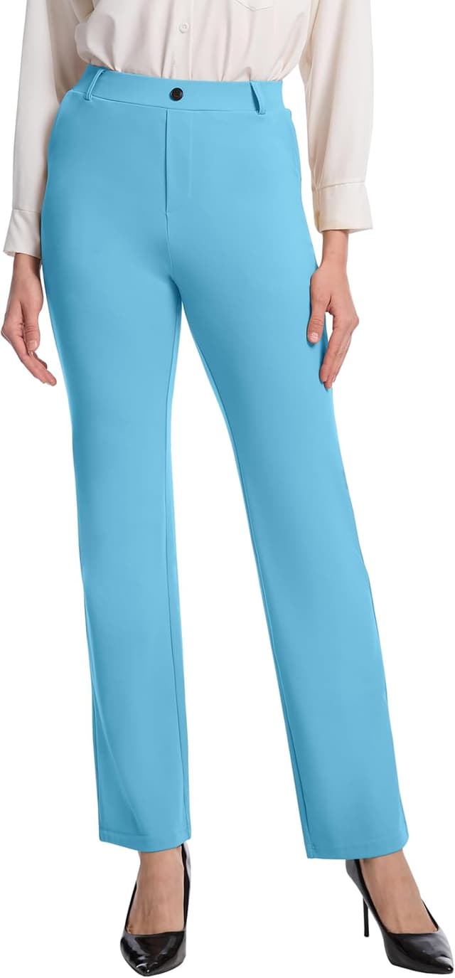 Thumbnail 6 de VIMPEP Women’s Stretchy Yoga Dress Pants 1202 High-Rise Straight Leg with Pockets (Petite/Regular)