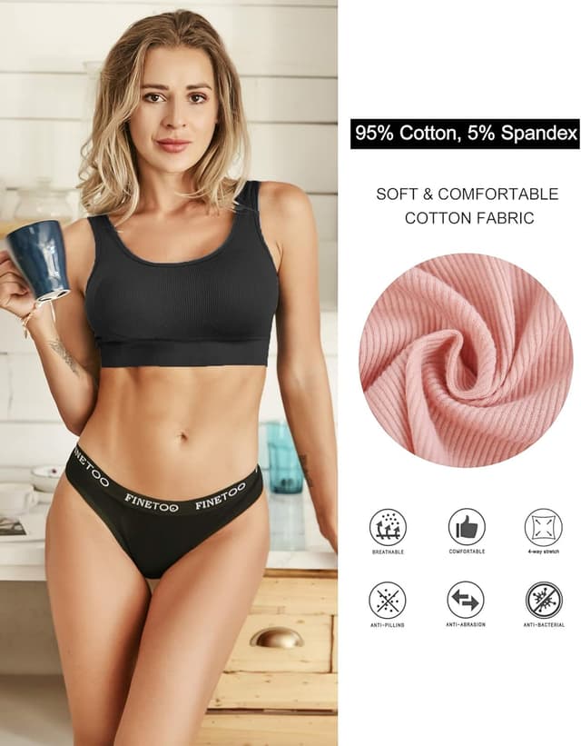 Detalle de FINETOO 10er Pack Baumwoll-Slips für Damen (atmungsaktive Hipster, niedrige Leibhöhe) – S-XL