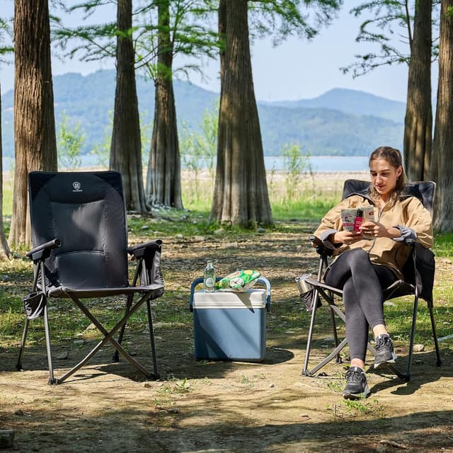 Detalle 2 de EVER ADVANCED Campingstuhl faltbar mit verstellbarer Rückenlehne (4 Positionen) bis 160 kg